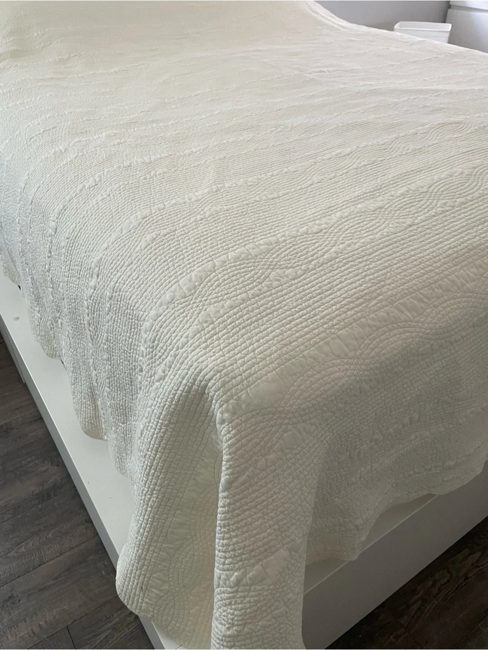 Ralph Lauren King Quilted Coverlet White Cotton 98x108 Bedroom Bedding